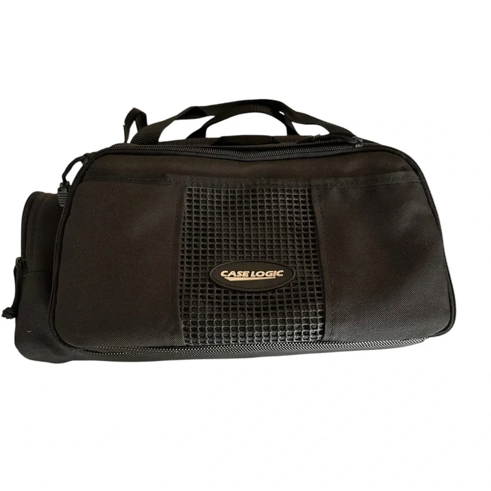 Black Camera Duffel Bag with Durable Material and Smooth Texture